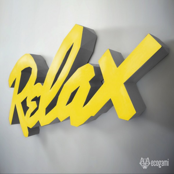 Relax paper sign