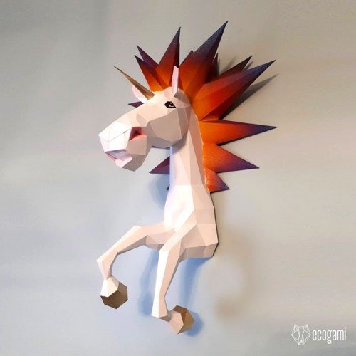 Funny unicorn papercraft