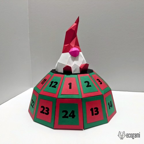 Gnome advent calendar papercraft