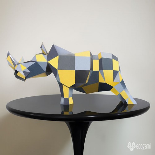 Rhino sculpture papercraft