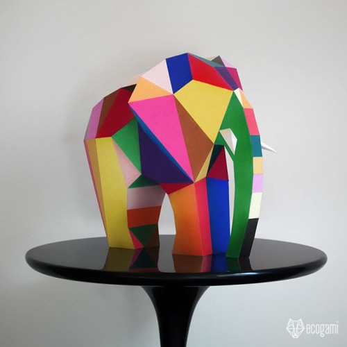 Elephant sculpture papercraft