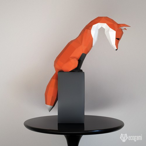 Fox sculpture papercraft