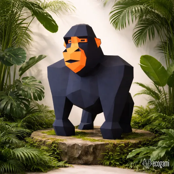 ゴリラ Papercraft PDF – 3D紙彫刻