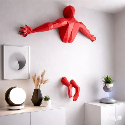 Fall Man Template Falling Man Papercraft PDF – 3D Wall Sculpture DIY