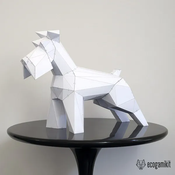 シュナウザー犬のペーパークラフトキット