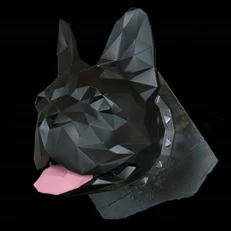 French bulldog headPapercraft 3D by Carolina