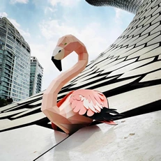 Papercraft flamingo by Spike