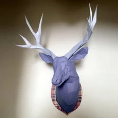 Papercraft deer trophy by Steve